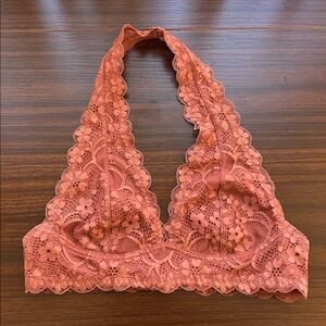 Free People Lace Halter Bralette - Rust